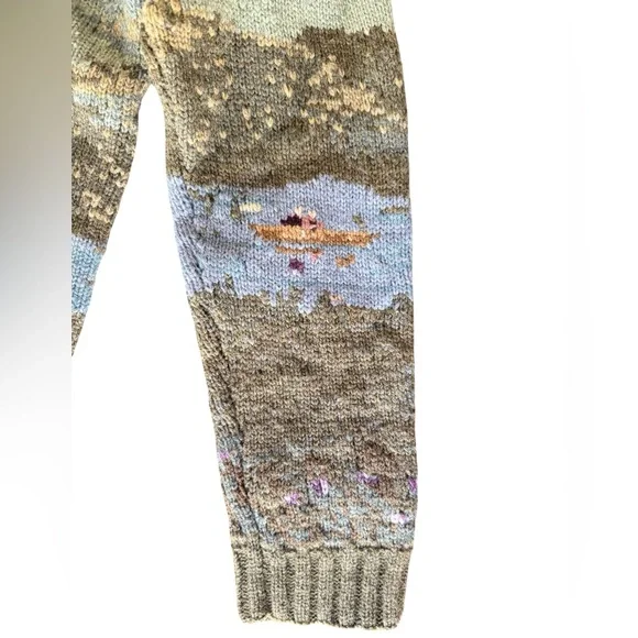 RARE Vtg Ralph Lauren Hand-Knit 100% Lambswool Sweater Dog Horse Carriage Size S - Picture 4 of 12